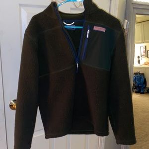 Vineyard Vines olive green Sherpa 1/4 zip